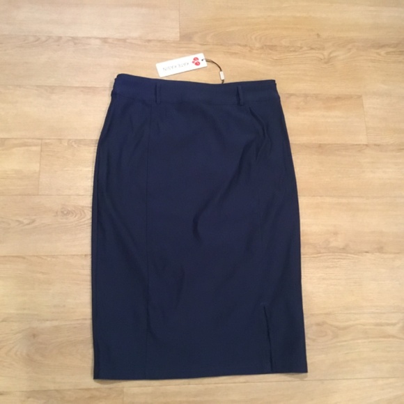 NWT Kate Kasin Navy Bodycon Pencil Skirt Size Medium - Picture 2 of 5